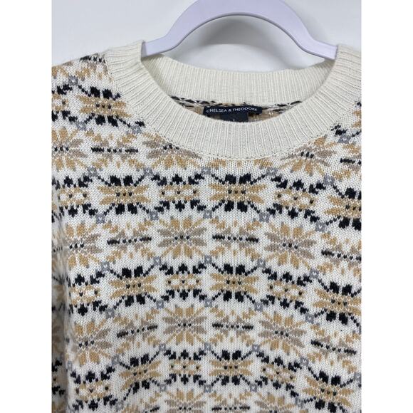 Chelsea & Theodore Womens Wool Patterned Long Sleeve Sweater NEW Size Large - Picture 4 of 9